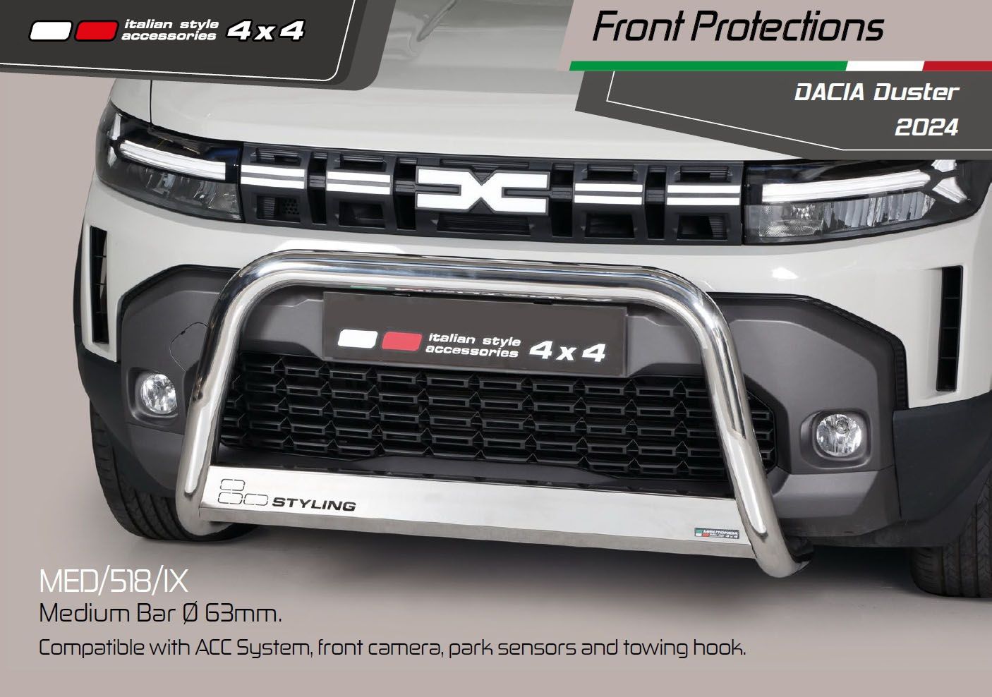 Duster III (2024-2025) Premium Bullbar 63mm -Certificat de