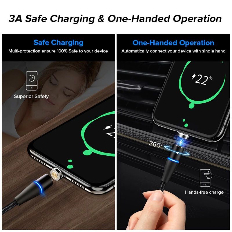 Cablu magnetic USB de incarcare rapida pentru Apple/ iPhone/ iPad