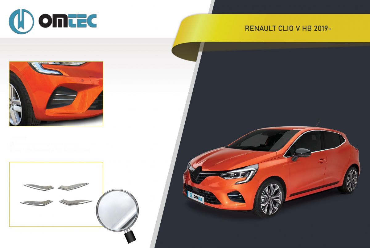 Renault Clio V - Set 4 Ornamente cromate pentru faruri ceata