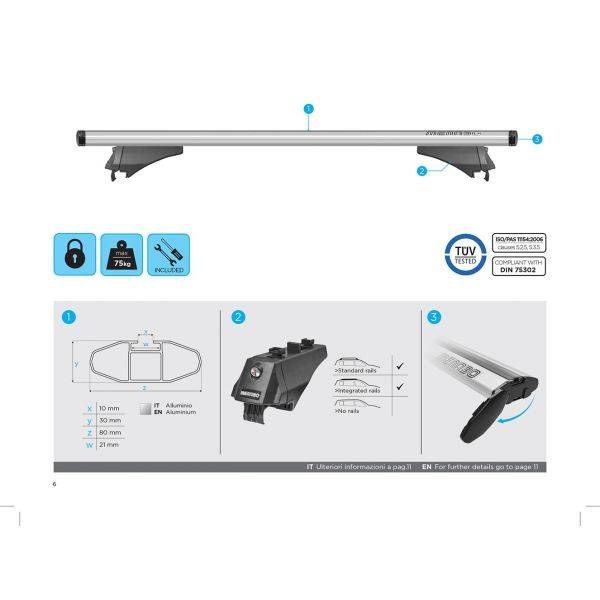 Dacia Lodgy (2012-2021) - Bare transversale Menabo Leopard Silver XL