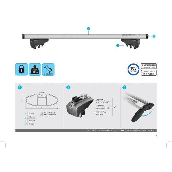 Dacia Lodgy (2012-2021) - Bare transversale Menabo Lince Silver XL