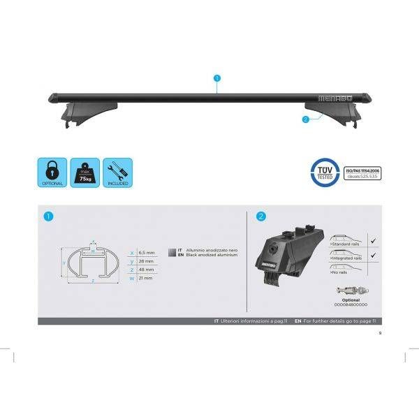 Dacia Lodgy (2012-2021) - Bare transversale Menabo Tiger Black XL
