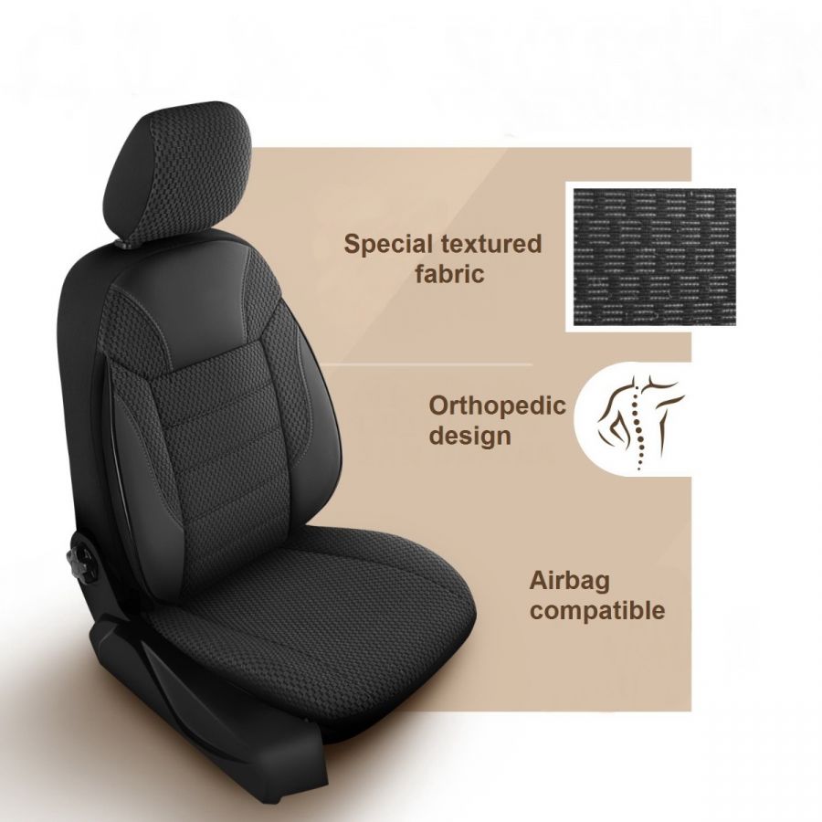 Sandero III / Stepway III - Set Huse scaune Classico - realizate special pentru Sandero si compatibile cu cotiera laterala