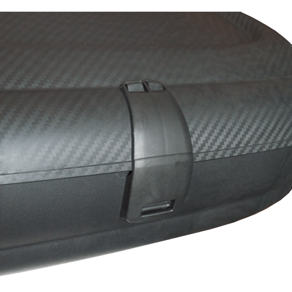 Cutie de transport cu aspect de fibra carbon 320L volum, Neagra, 131x77x34