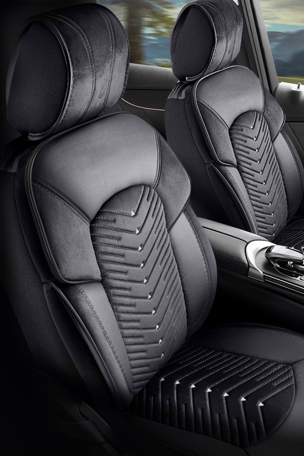 Duster II (2019-2024) - Set Huse scaune Dubai Negru - realizate special pentru Duster