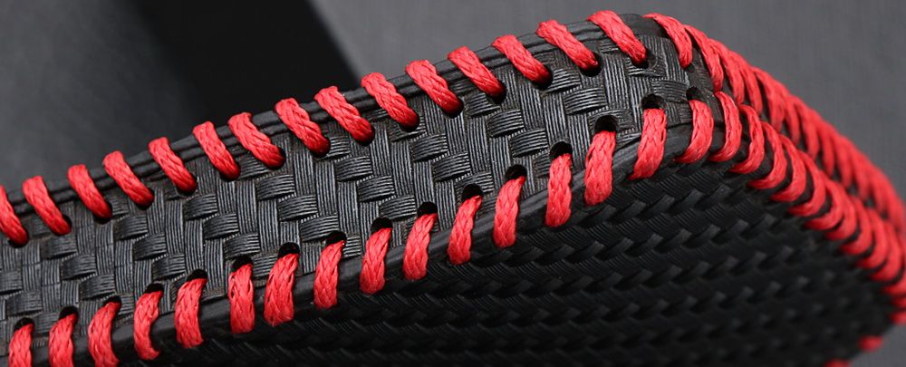 Renault Kadjar/ Koleos/ Megane IV - Husa din piele pentru chei cu aspect de fibra de carbon