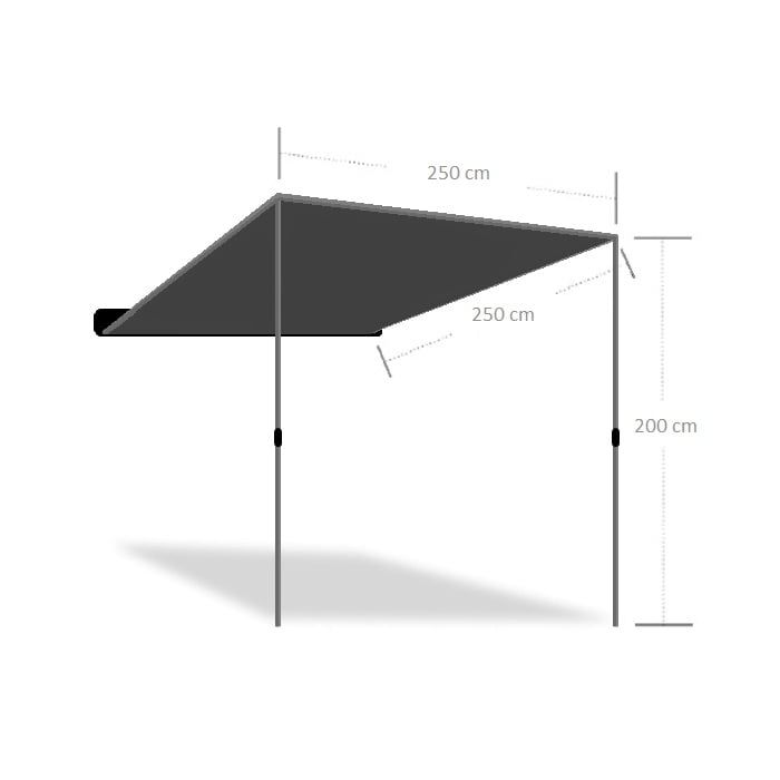 Copertină laterală de camping cu carcasă din aluminiu 2,5 m x 2,5 m Wild Land
