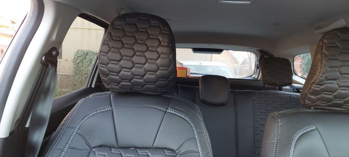 Duster II (2018-2024) - Set Huse scaune Editie Black din Piele Premium - realizate pentru Duster si compatibile cu cotiera