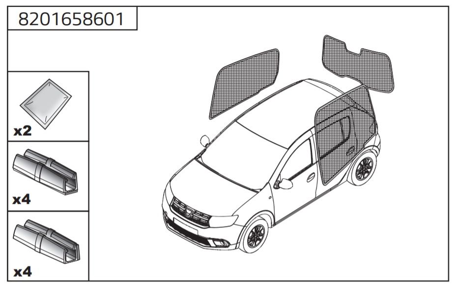 Sandero II (2012-2018) - Parasolare 3 piese (Dacia Original)
