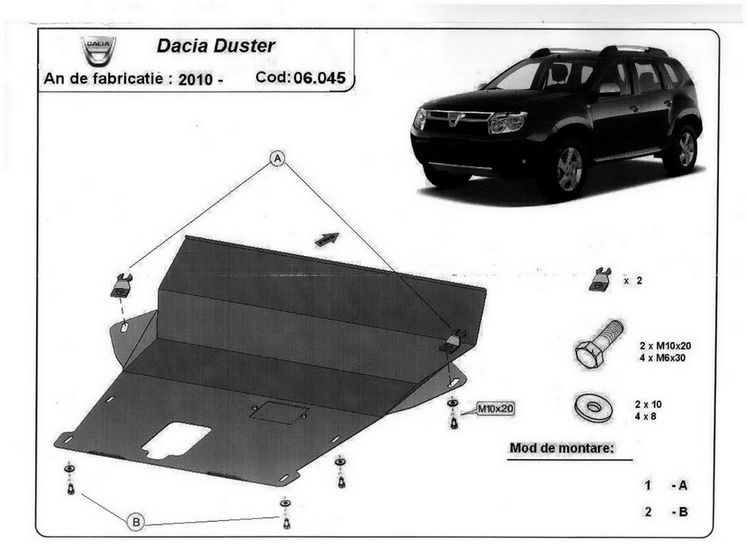 Duster (2013-2017) - Scut metalic pt motor Maxx 3mm