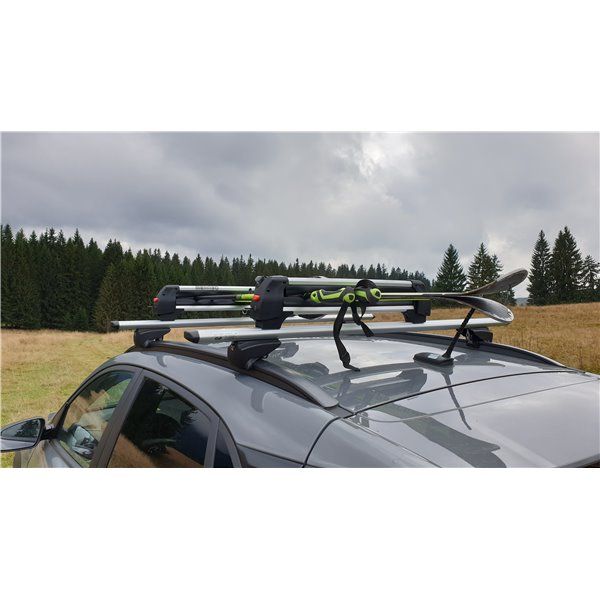 Suport schi snowboard Menabo Frozen Plus pe bare transversale, 6 perechi ski / 4 snowboard