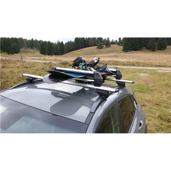 Suport schi snowboard Menabo Frozen Plus pe bare transversale, 6 perechi ski / 4 snowboard