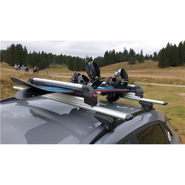 Suport schi snowboard Menabo Silver Ice pe bare transversale, 6 perechi ski / 4 snowboard