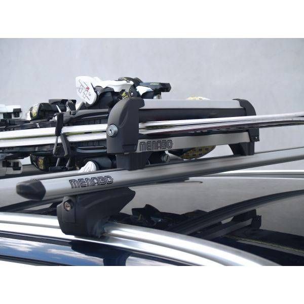Suport ski/snowboard Menabo Iceberg, 4 perechi ski / 2 snowboard + kit optional prindere ''U'' pe bare transversale