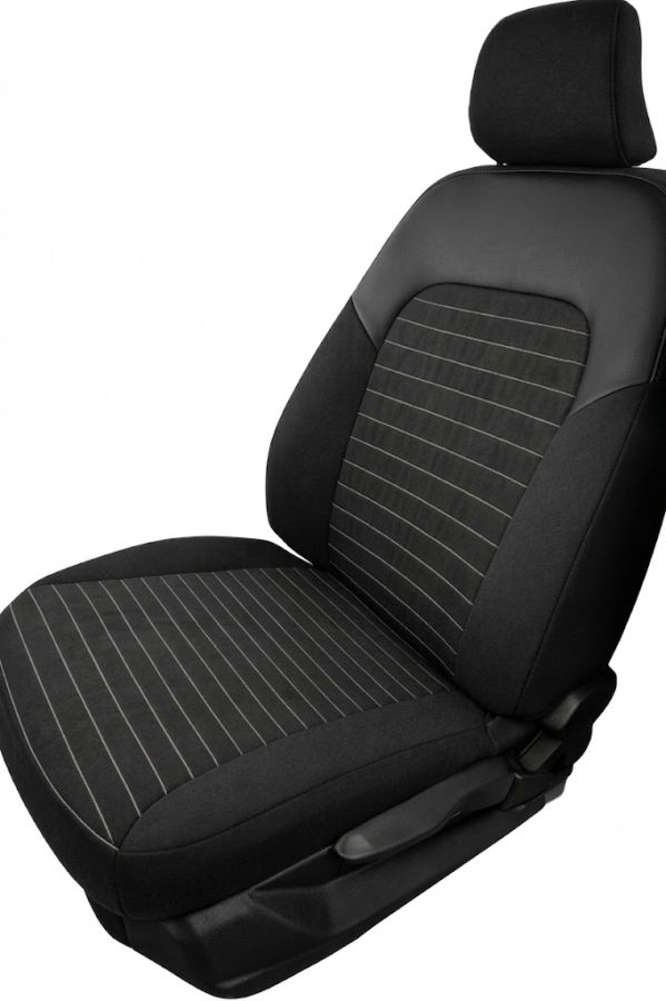 Duster III (2024-2026) - Huse scaune CITY Negru - piele ecologică și textil 