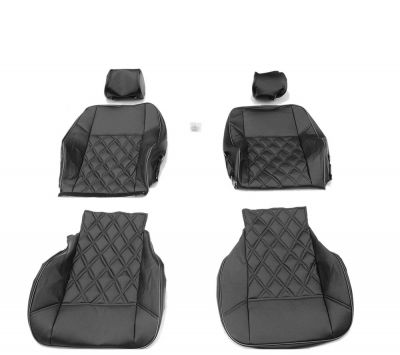 Duster II (2018-2024) - Huse de scaun DELUXE Piele Neagra -compatibile cu cotiera laterala 
