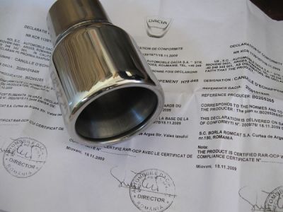 Duster - Ornament tub esapament 50mm (Dacia Original)