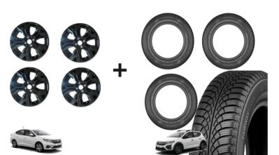 Sandero III / Stepway III / Logan III  - Set pt iarna jante aliaj 205/60R16 si anvelope - Mahalia Black