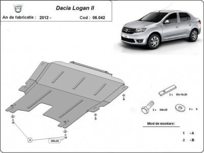 Logan II - Scut metalic pentru motor