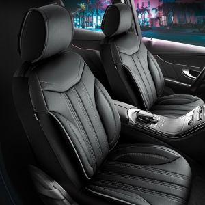 Sandero III / Stepway III - Set Huse scaune Miami Black Edition  - realizate special pentru Sandero